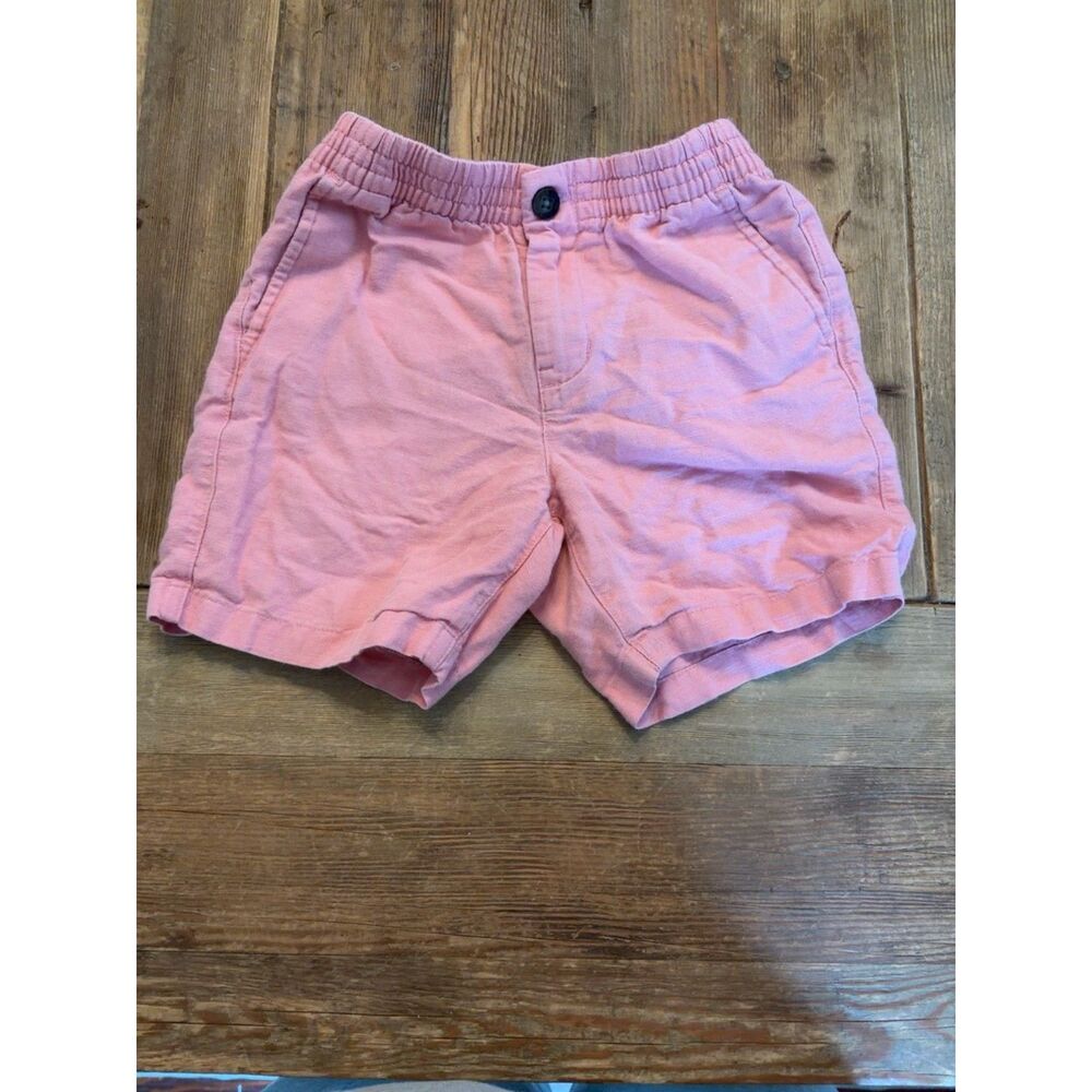 Janie and Jack Boys Linen Cotton Shorts Size 5 Pink Elastic Waist